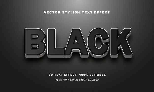 vetor de efeito de texto elegante preto