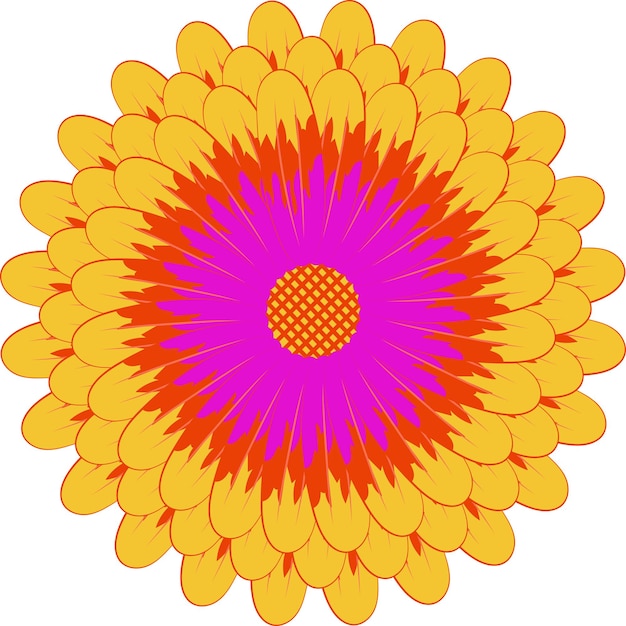 Vetor de elemento de design de ilustração de flor amarela