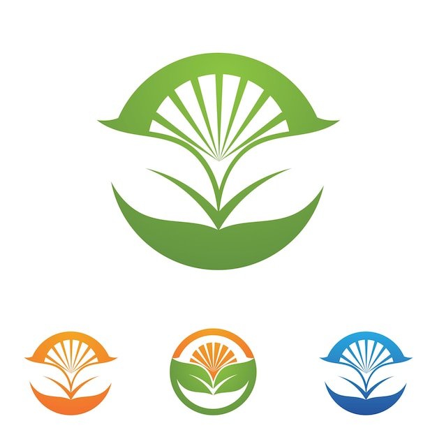 Vetor de elemento de natureza de logotipo de ecologia de folha de árvore verde