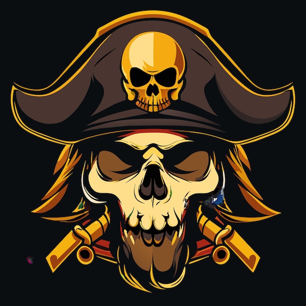 Vetor de emblema de caveira pirata