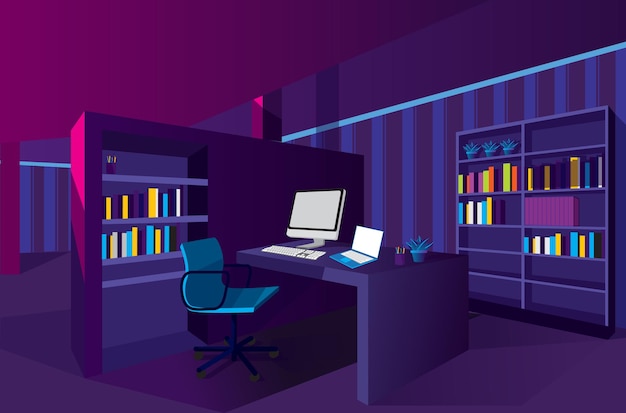 Vetor de espaço de trabalho de escritório de ilustração