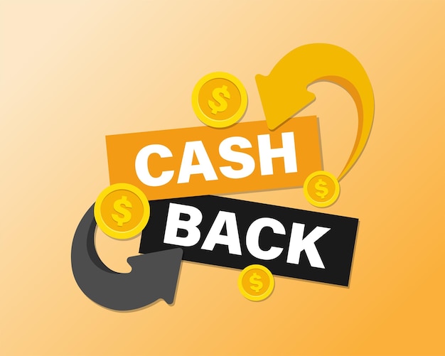 Vetor de etiqueta de pagamento financeiro de serviço de cashback