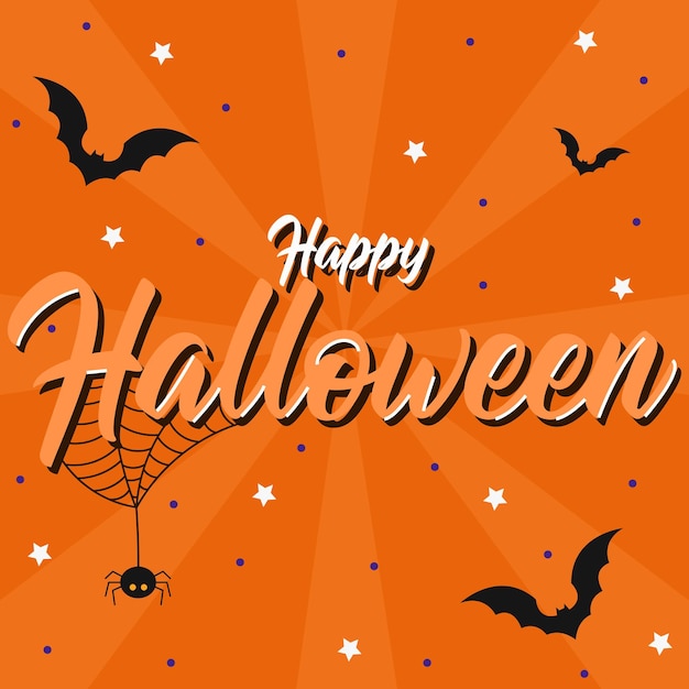 Vetor de felicitações de banner de web brilhante colorido de halloween