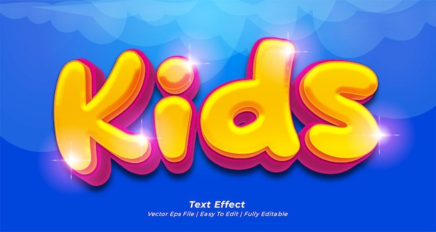 Vetor de fonte de efeito de texto infantil