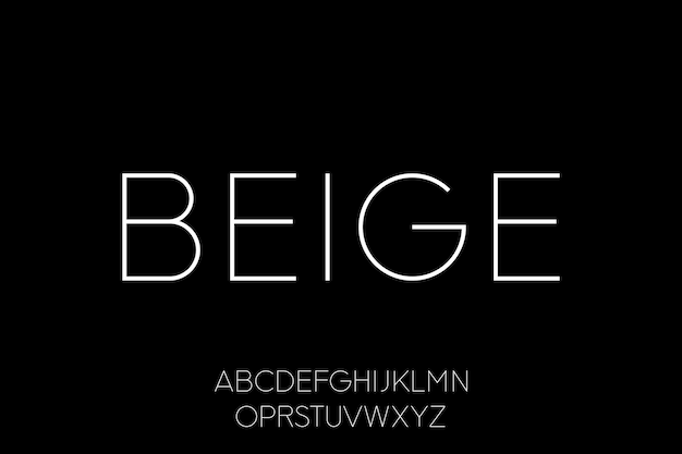 Vetor de fonte sans serif elegante e minimalista moderno