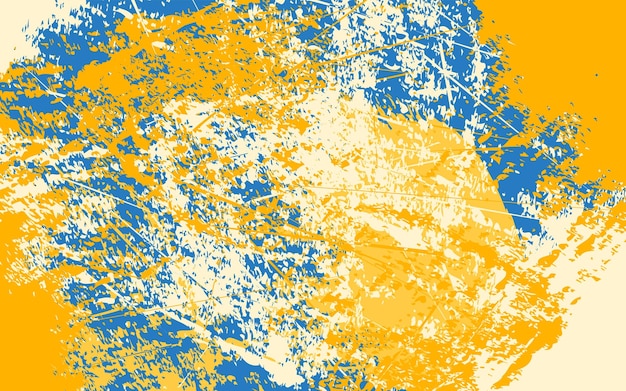 Vetor de fundo azul e amarelo de textura abstrata grunge