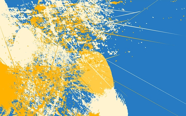 Vetor de fundo azul e amarelo de textura abstrata grunge