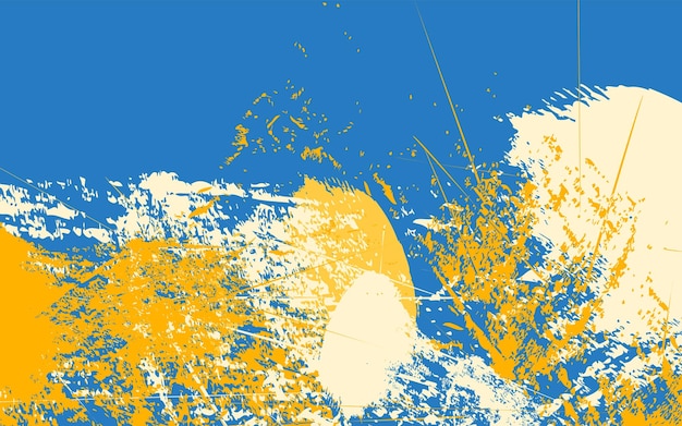Vetor de fundo azul e amarelo de textura abstrata grunge