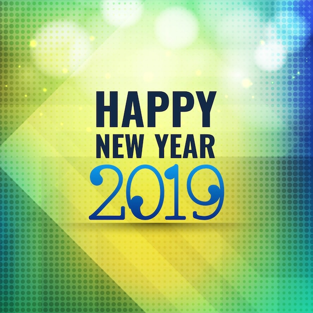 Vetor de fundo colorido ano novo 2019 celebração