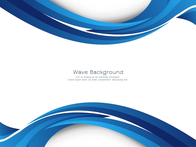 Vetor de fundo de desenho de onda azul linda e elegante