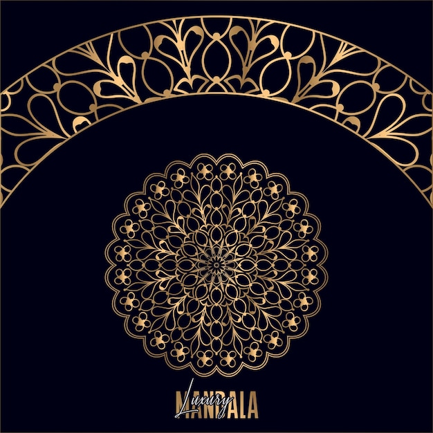 Vetor de fundo de luxo mandala paisley islâmica modelo de cartão padrão real design étnico