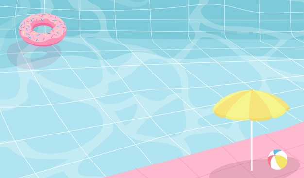 Vetor vetor de fundo de piscina de verão fofo