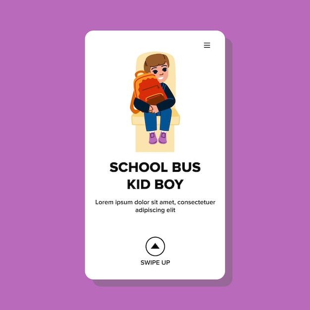 Vetor vetor de garoto de ônibus escolar