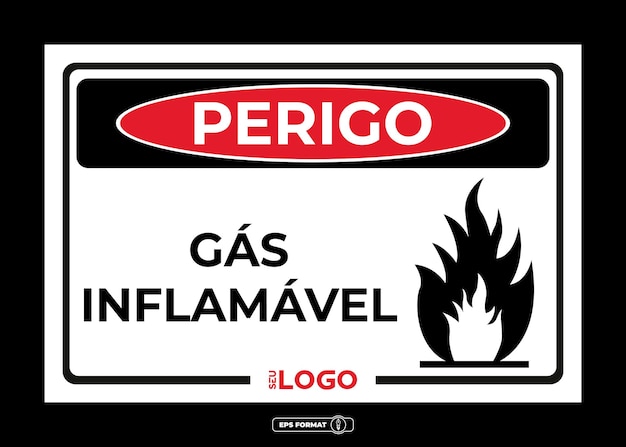 Vetor vetor de gás inflamável de perigo de sinalização