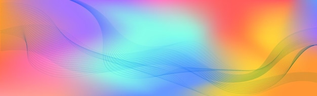 Vetor de gradiente colorido de fundo web abstrato panorâmico