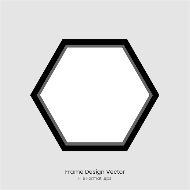 Vetor de hexágono de moldura preta