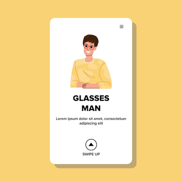 Vetor de homem de óculos