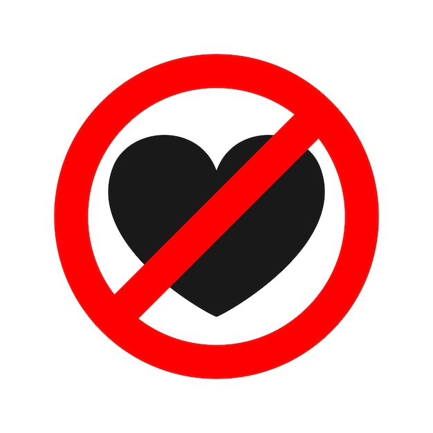 Vetor de ícone de amor de proibição