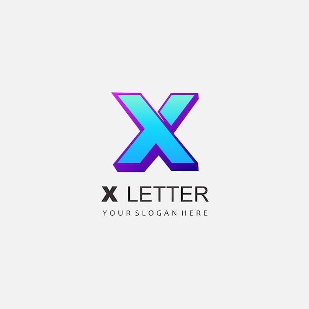 Vetor de ícone de cor gradiente de design de letra x