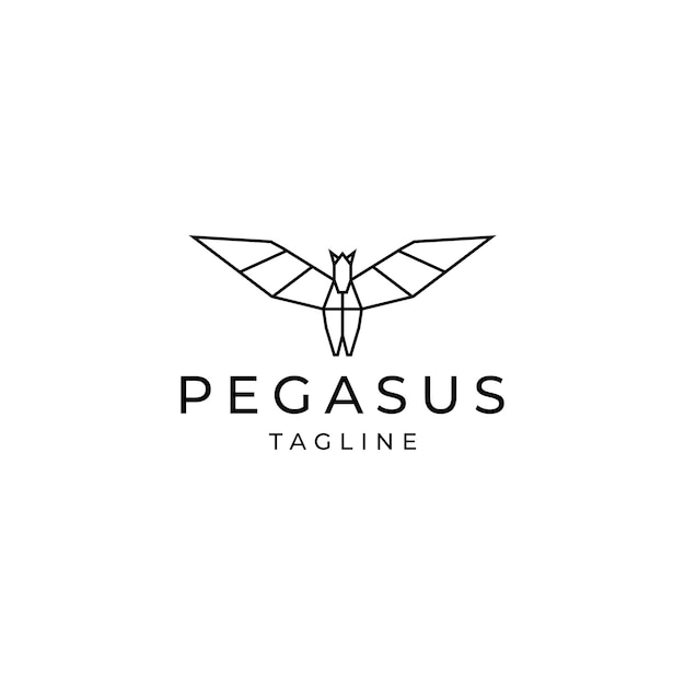 Vetor de ícone de design de logotipo da pegasus