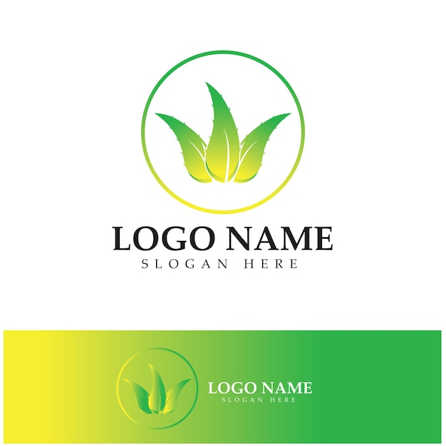 Vetor de ícone de design de logotipo de aloe vera