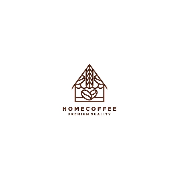 Vetor vetor de ícone de design de logotipo de café em casa