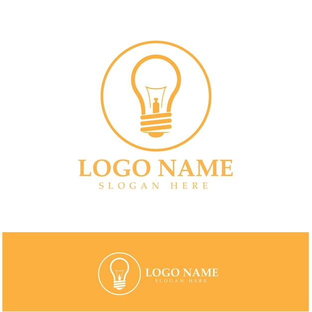 Vetor de ícone de design de logotipo de lâmpada
