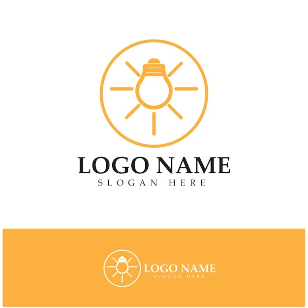 Vetor de ícone de design de logotipo de lâmpada