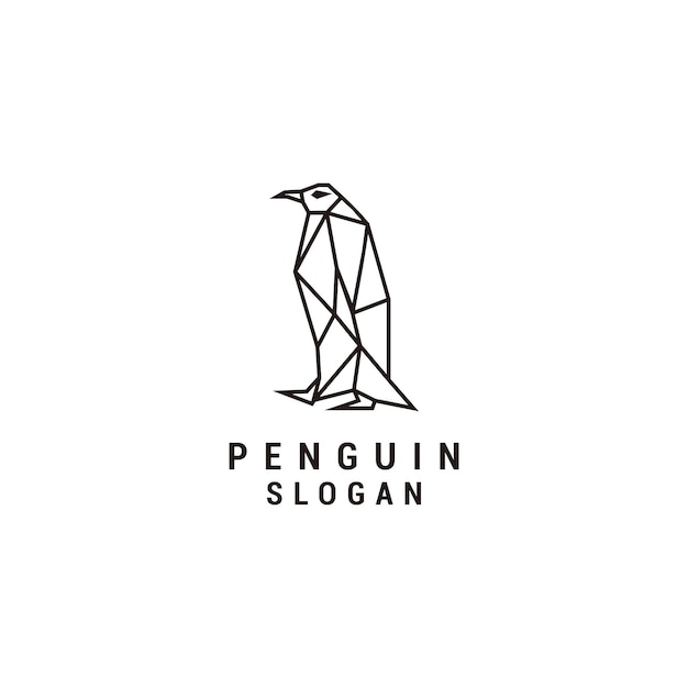 Vetor de ícone de design de logotipo de pinguim