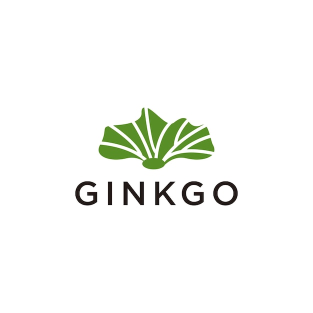 Vetor de ícone de design de logotipo gingko