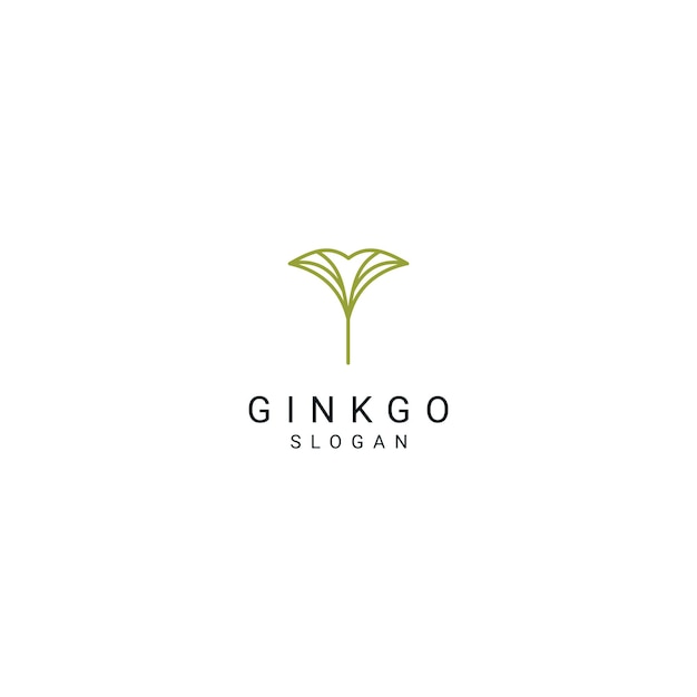 Vetor de ícone de design de logotipo ginkgo