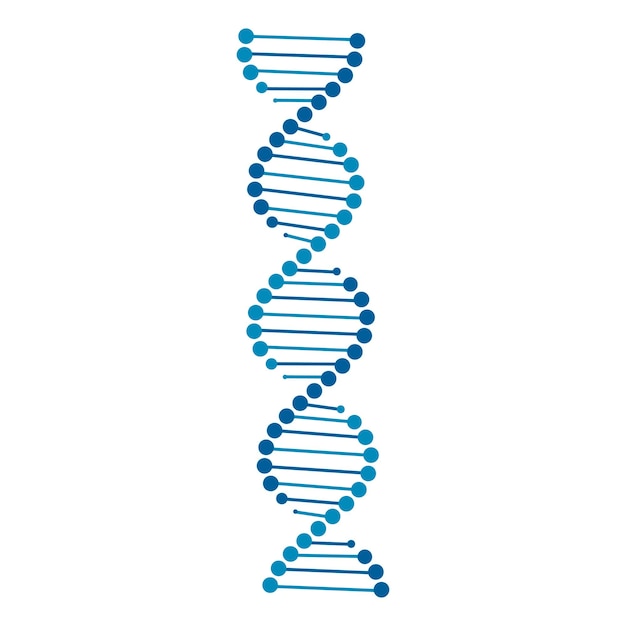 Vetor vetor de ícone de dna isolado em branco