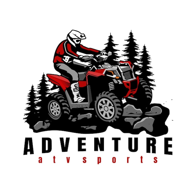 Vetor de ícone de logotipo de design de ilustração de atv sports