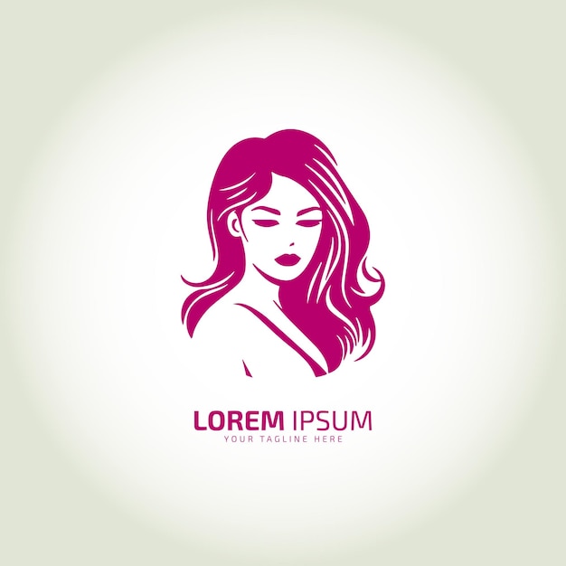 vetor de ícone de logotipo de rosto de mulher ilustração vetorial de estilo feminino ilustração de modelo de design de logotipo de jovem estilo feminino símbolo de estilo de cabelo longo