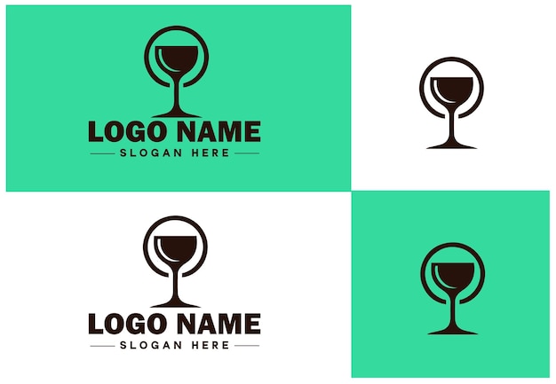 Vetor vetor de ícone de logotipo de vidro para aplicativo de negócios ícone de bebidas modelo de logotipo