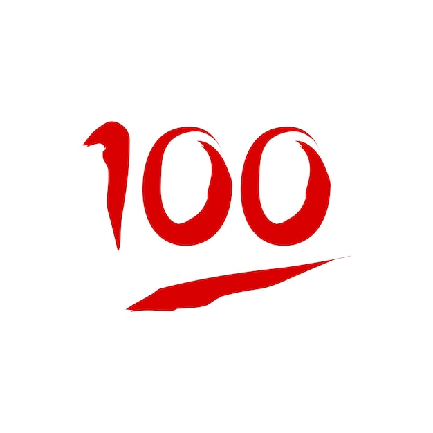 Vetor de ícone de número 100