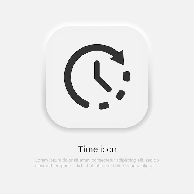 Vetor vetor de ícone de relógio símbolo de tempo no estilo moderno de neumorfismo vetor eps 10