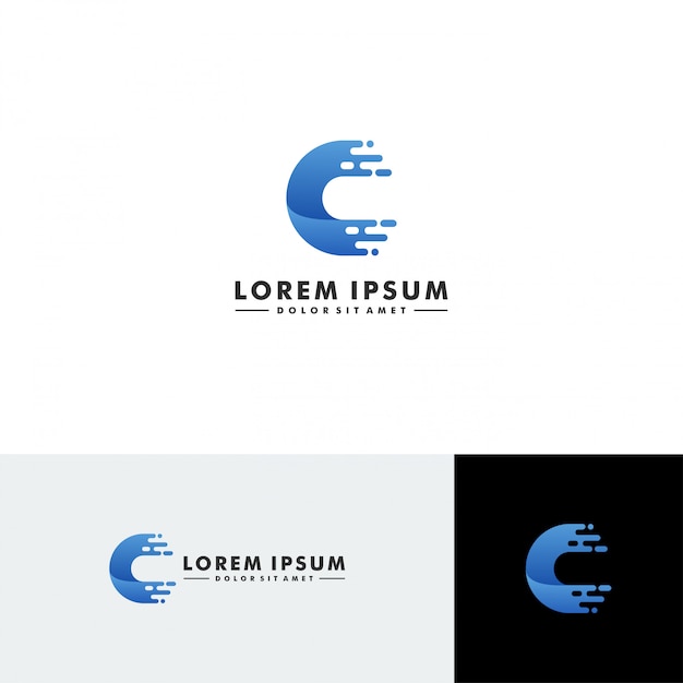Vetor de ícone de tecnologia letra c logotipo