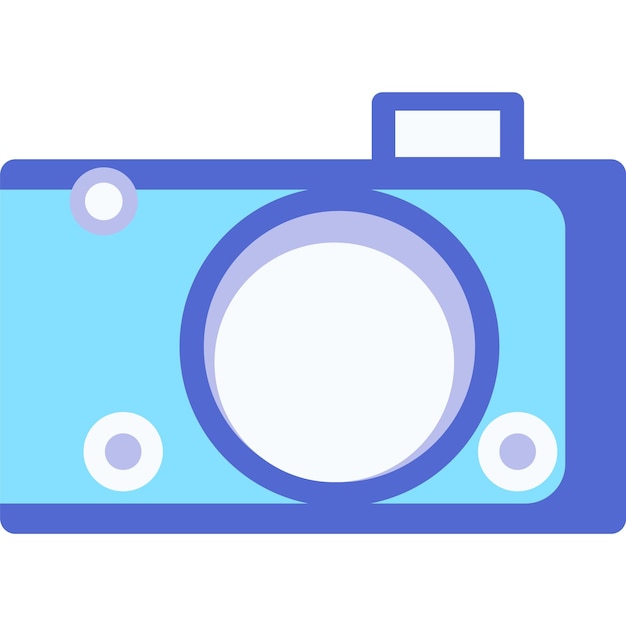 Vetor de ícone plano de câmera fotográfica isolado em branco