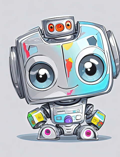 vetor de ilustração Cute Funny Baby Robot