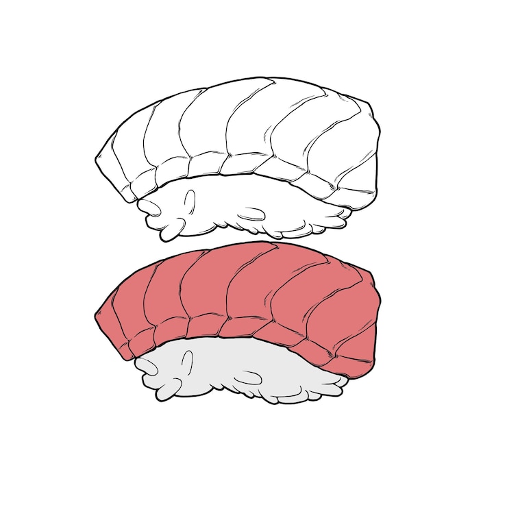 Vetor vetor de ilustração de arte de linha de sashimi