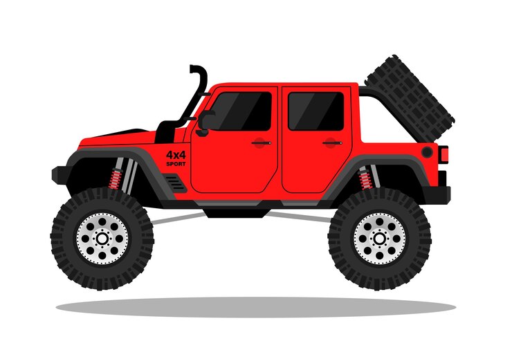 Vetor vetor de ilustração de aventura ao ar livre de carro offroad 4x4