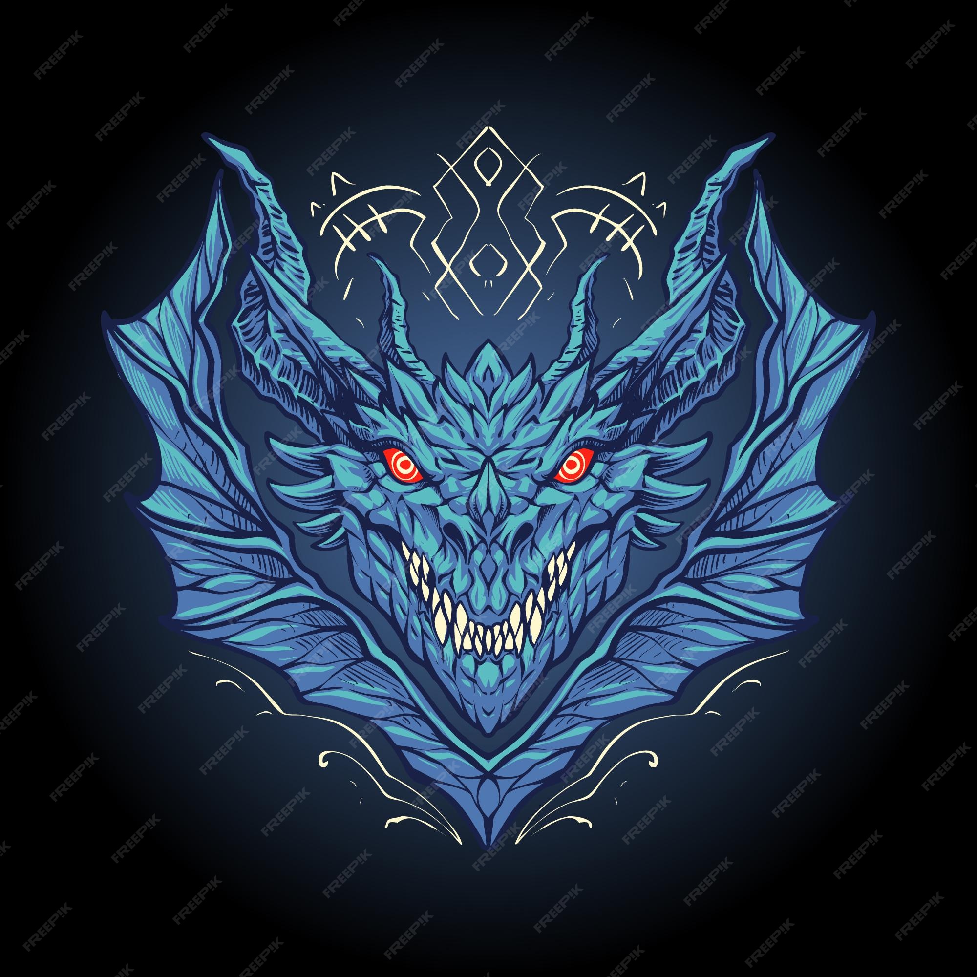 Logotipo Do Jogo Esport De Cabeça Azul De Dragão Ilustração do Vetor -  Ilustração de mito, azul: 220657056