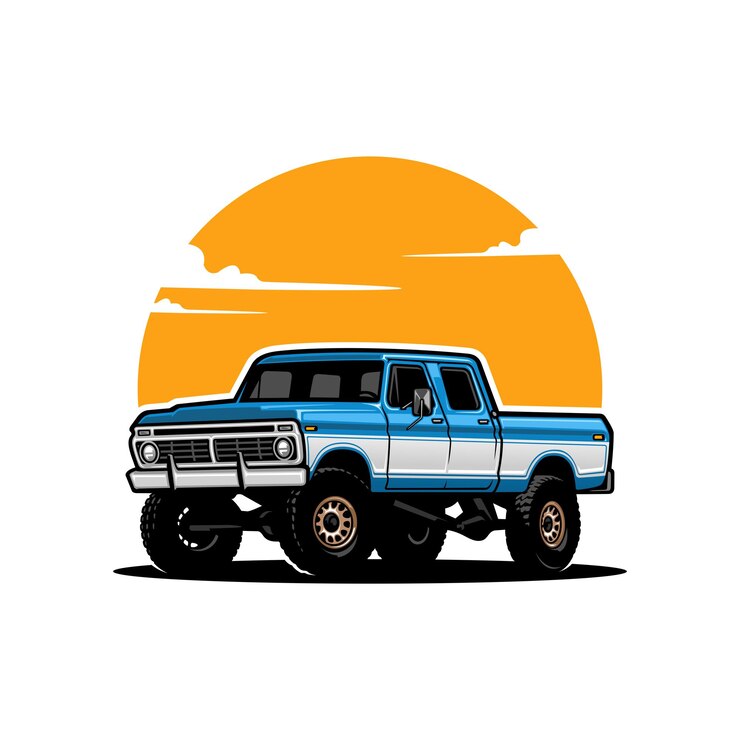 vetor de ilustração de caminhão vintage americano