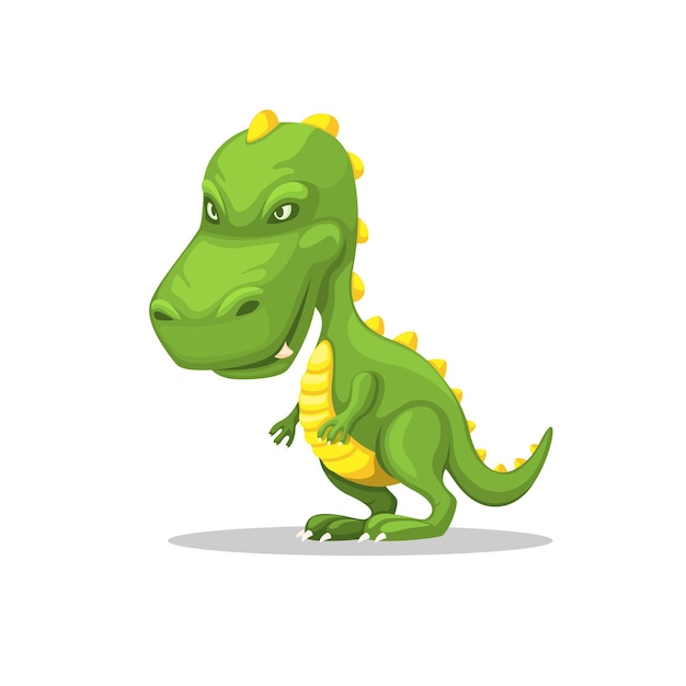 Vetor de ilustração de desenho animado de mascote de personagem trex dinosaurus