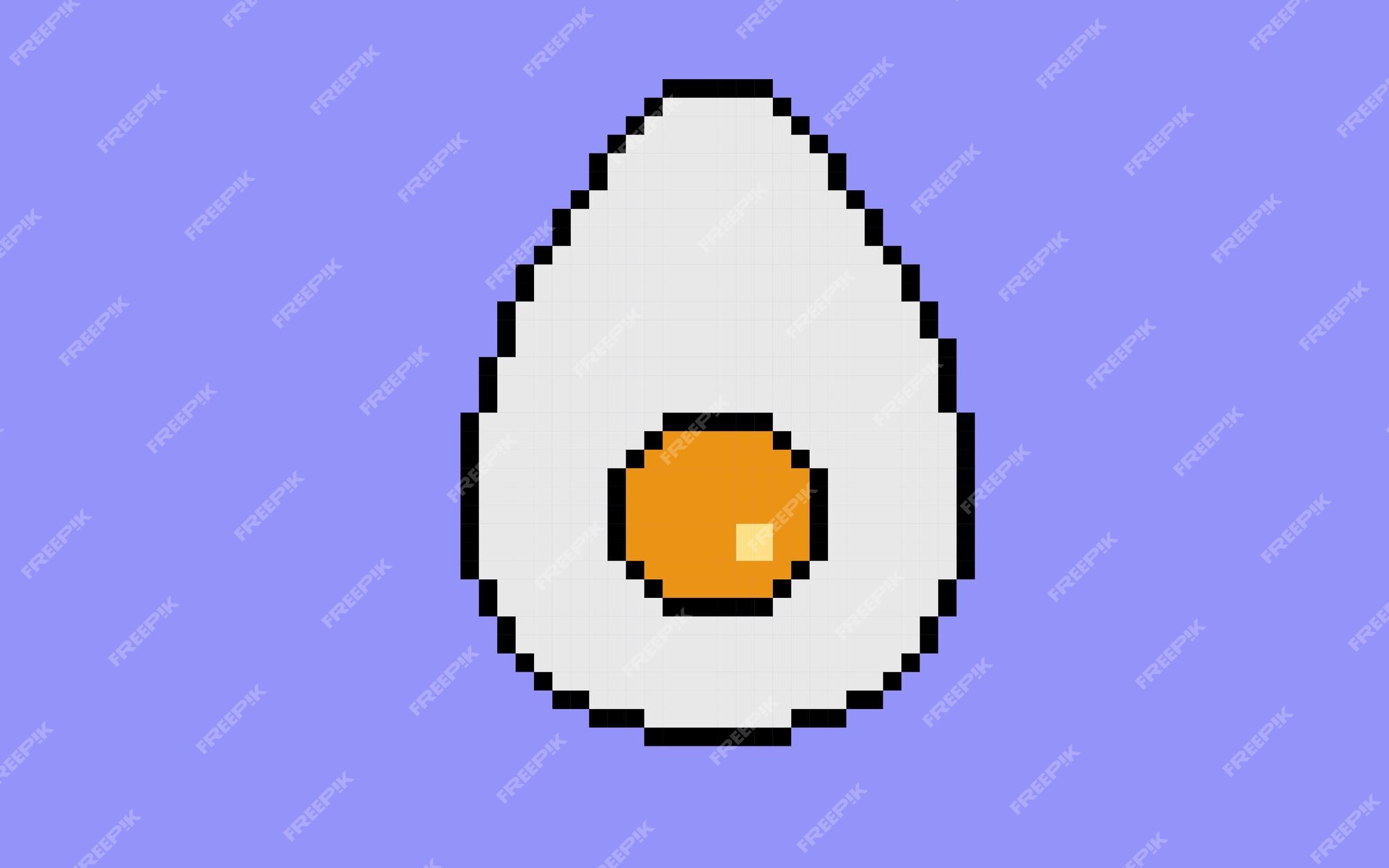 Imagem de gema de ovo de pixel de 8 bits. comida em ilustração de