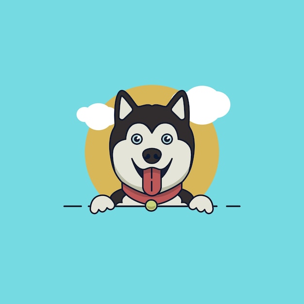 Vetor vetor de ilustração de husky siberiano