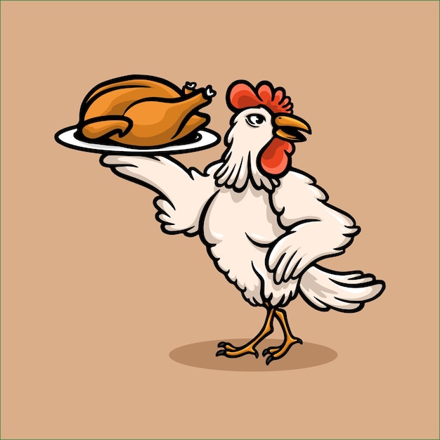 vetor de ilustração de logotipo de frango