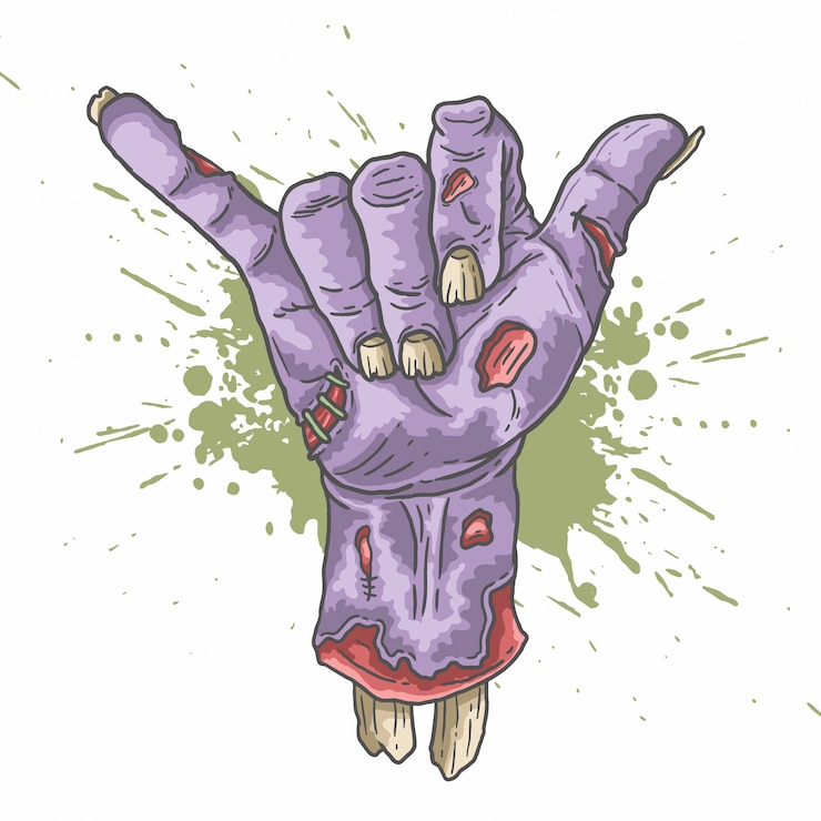 Vetor vetor de ilustração de mão de zumbi zumbi
