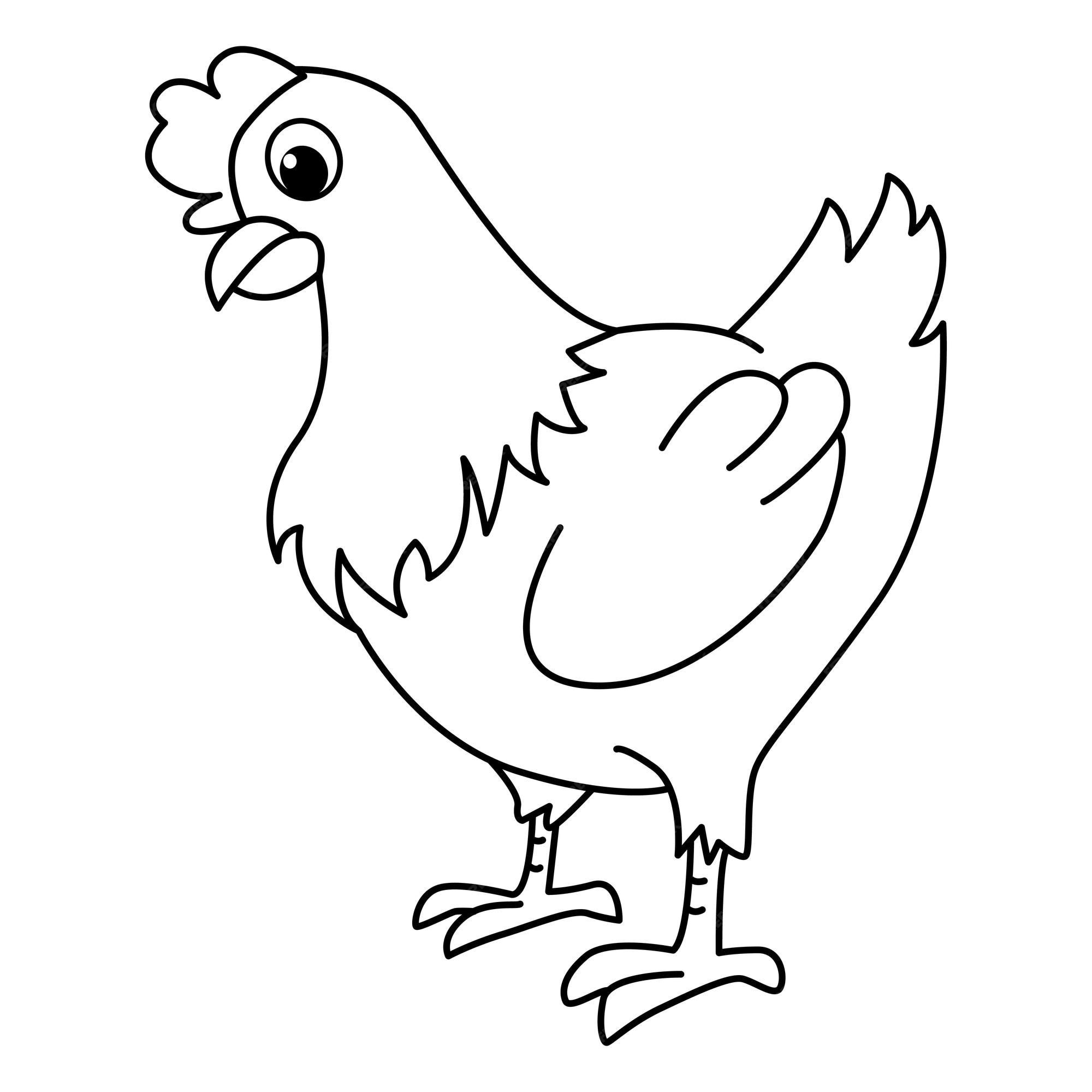 desenho de frango para colorir para crianças 5162979 Vetor no Vecteezy